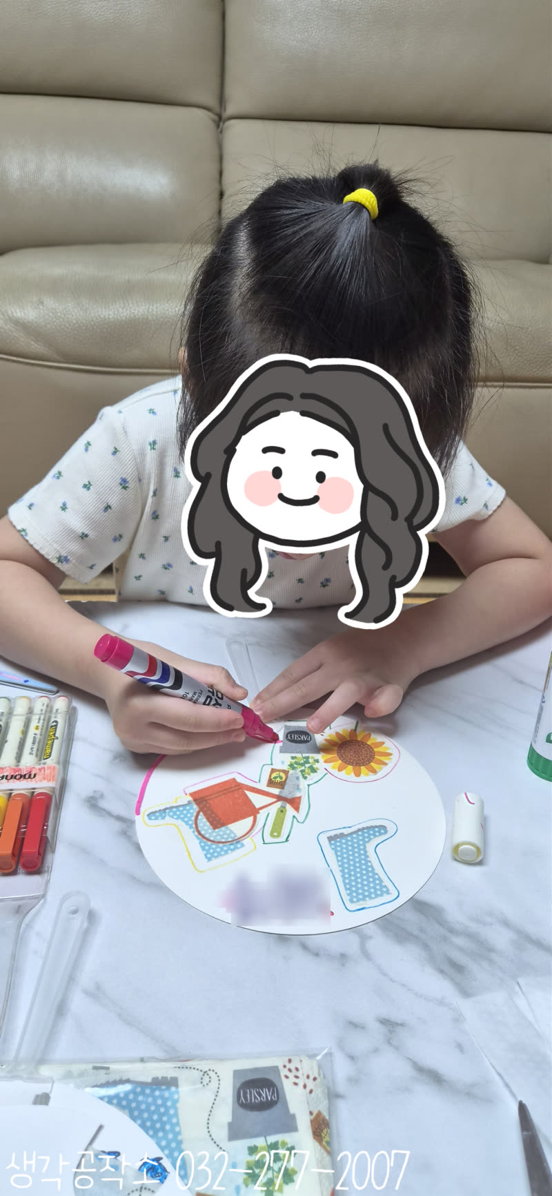 생각공작소 인천 오감쑥쑥 바우처 얇은 냅킨 한 장이 나만의 부채가 되었어요 🌸 냅킨아트 부채 만들기 🎋 활동사진 2