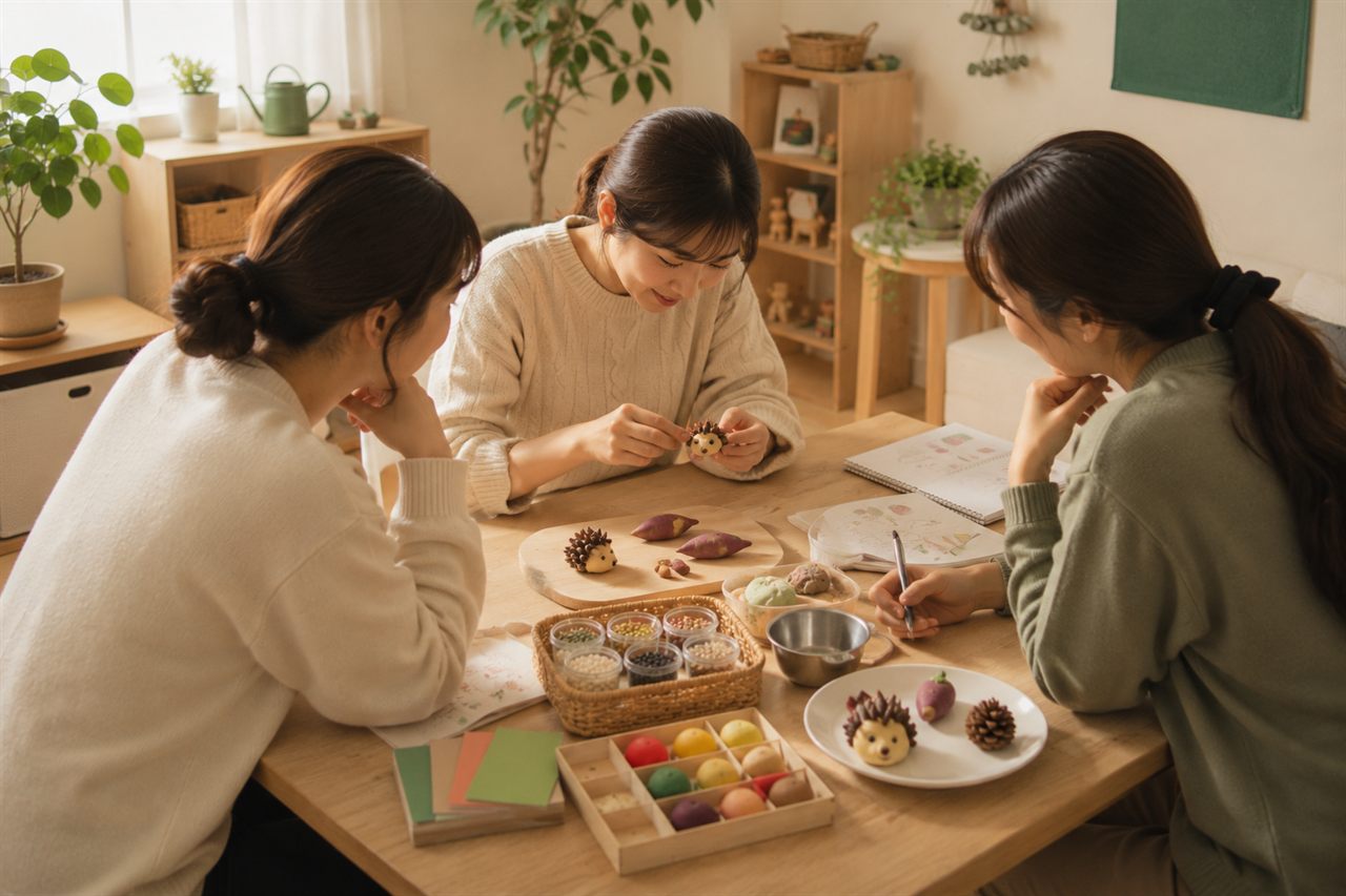 함께 활동을 연구하는 발달 선생님들